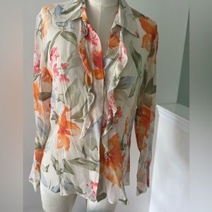 Talbots floral silk blouse - 10